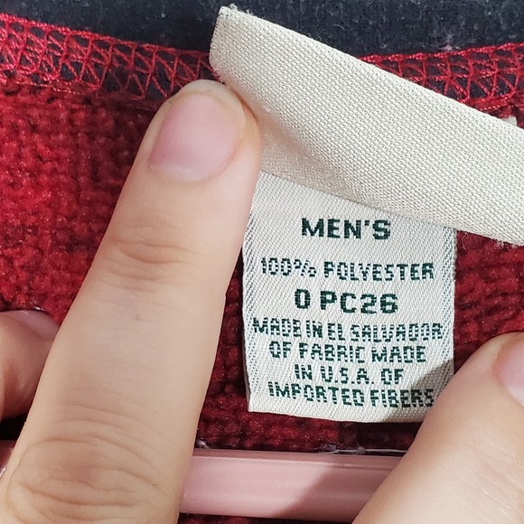 LL Bean Men Polartec Pullover Size 2XL Tall Red Hiking Outdoors Arm Pocket - Picture 6 of 14